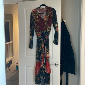 Beautiful FARM Rio ruffled wrap dress.